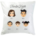 Coussin my family personnalisé 5 visages