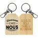 porte cles en bois bienvenue personnalise 
