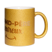 Mug à paillettes papy heureux doré