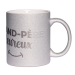 Mug à paillettes papy heureux argenté