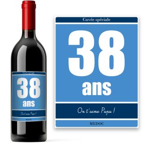 Bouteille de vin anniversaire personnalisée