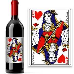 Bouteille de vin carte à jouer personnalisée