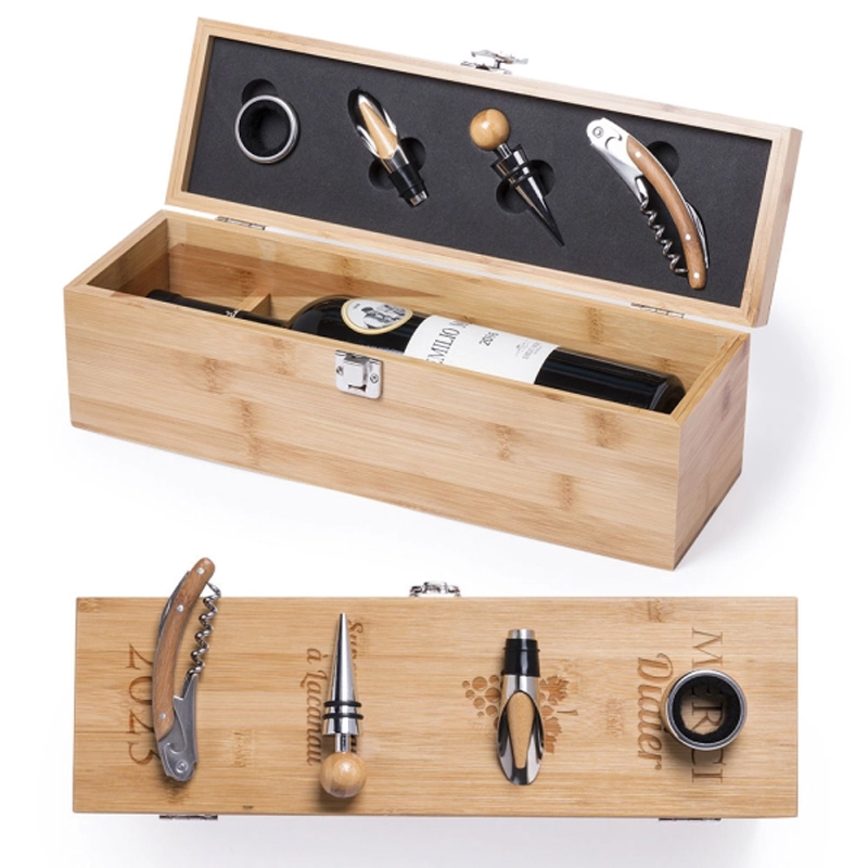 Coffret sommelier bambou personnalis