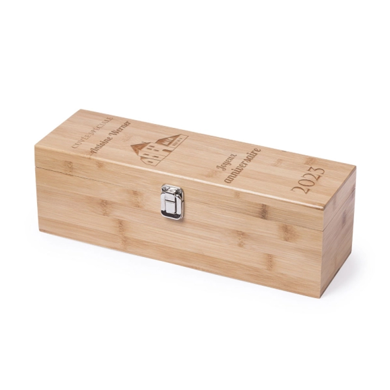 Coffret Vin Sommelier bambou Millesime meilleur Papa 5 accessoires