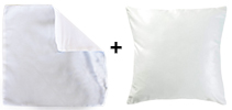 Housse blanche et coussin