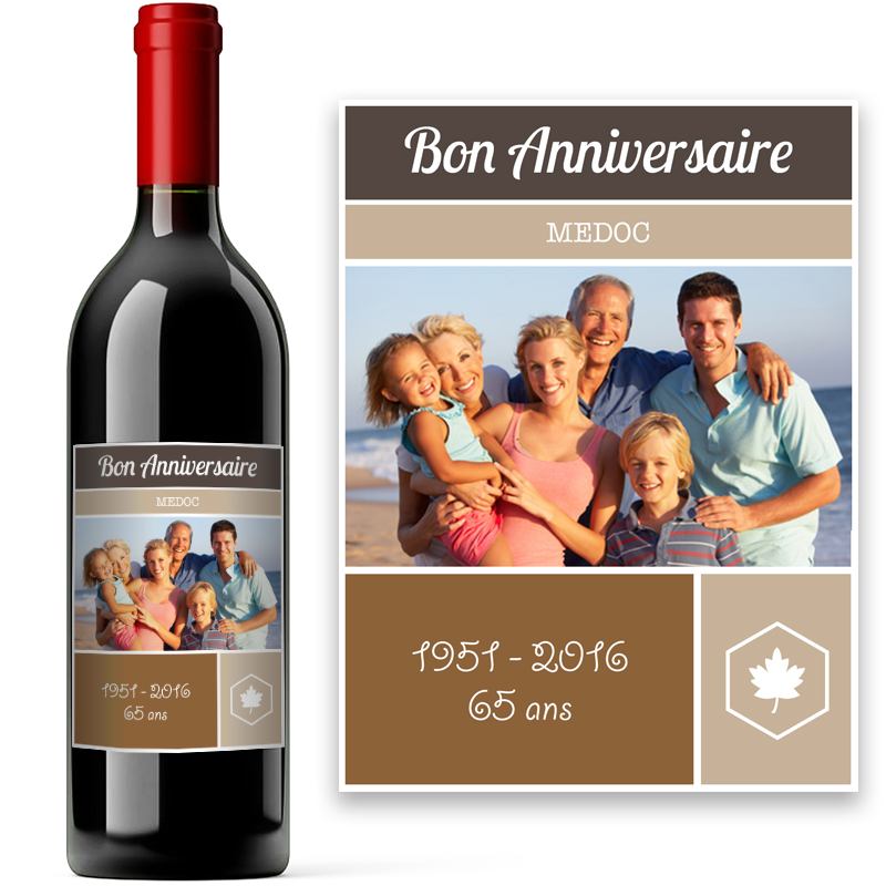 Bouteille de vin personnalise photo