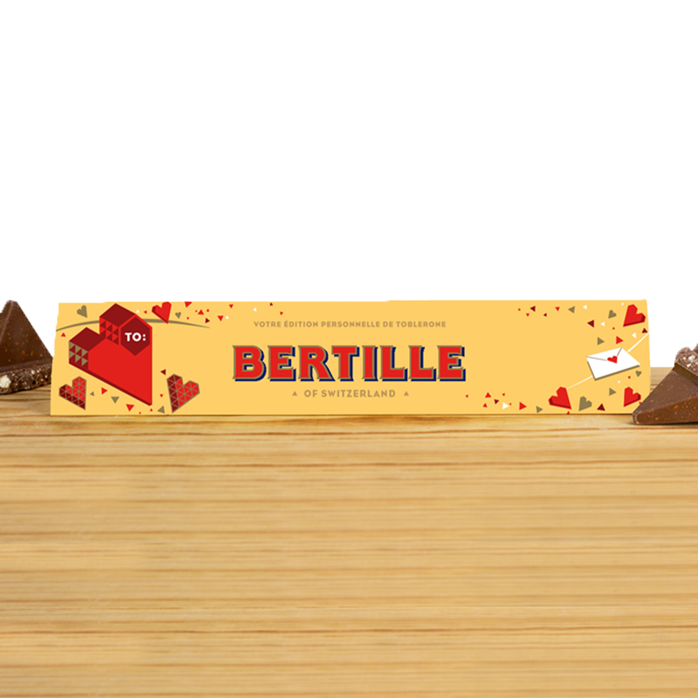 Barre de Toblerone chocolat au lait 360g personnalisé Love