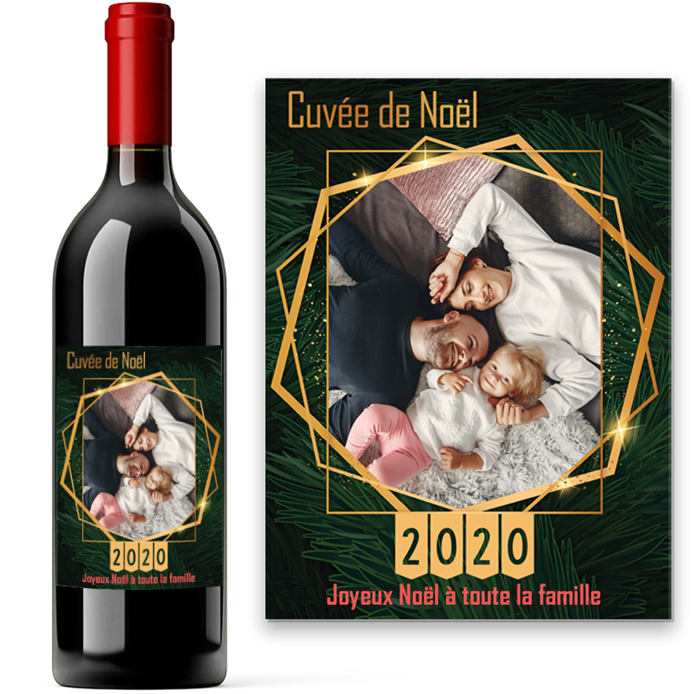 Verre à Whisky Personnalisé avec Photo de Famille Cadeau de Noël