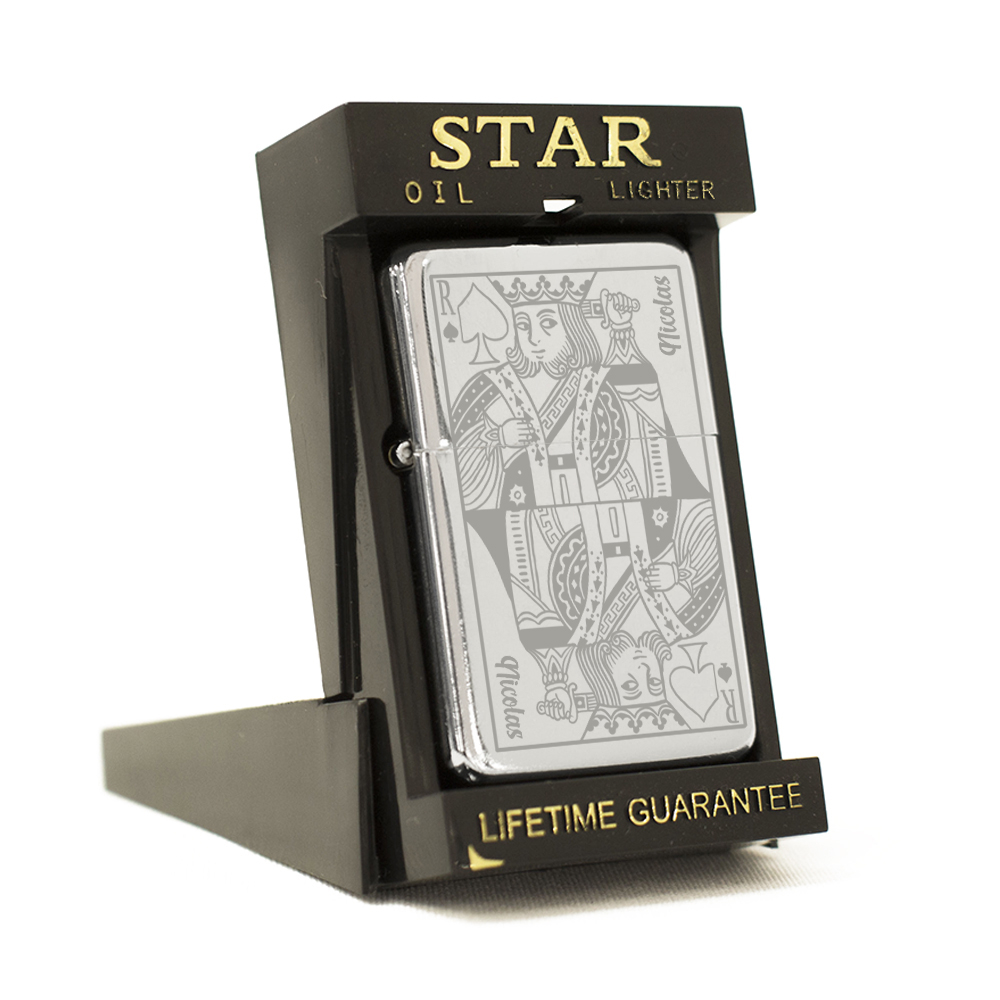 Briquet de star personnalisé par gravure - Cartes à jouer