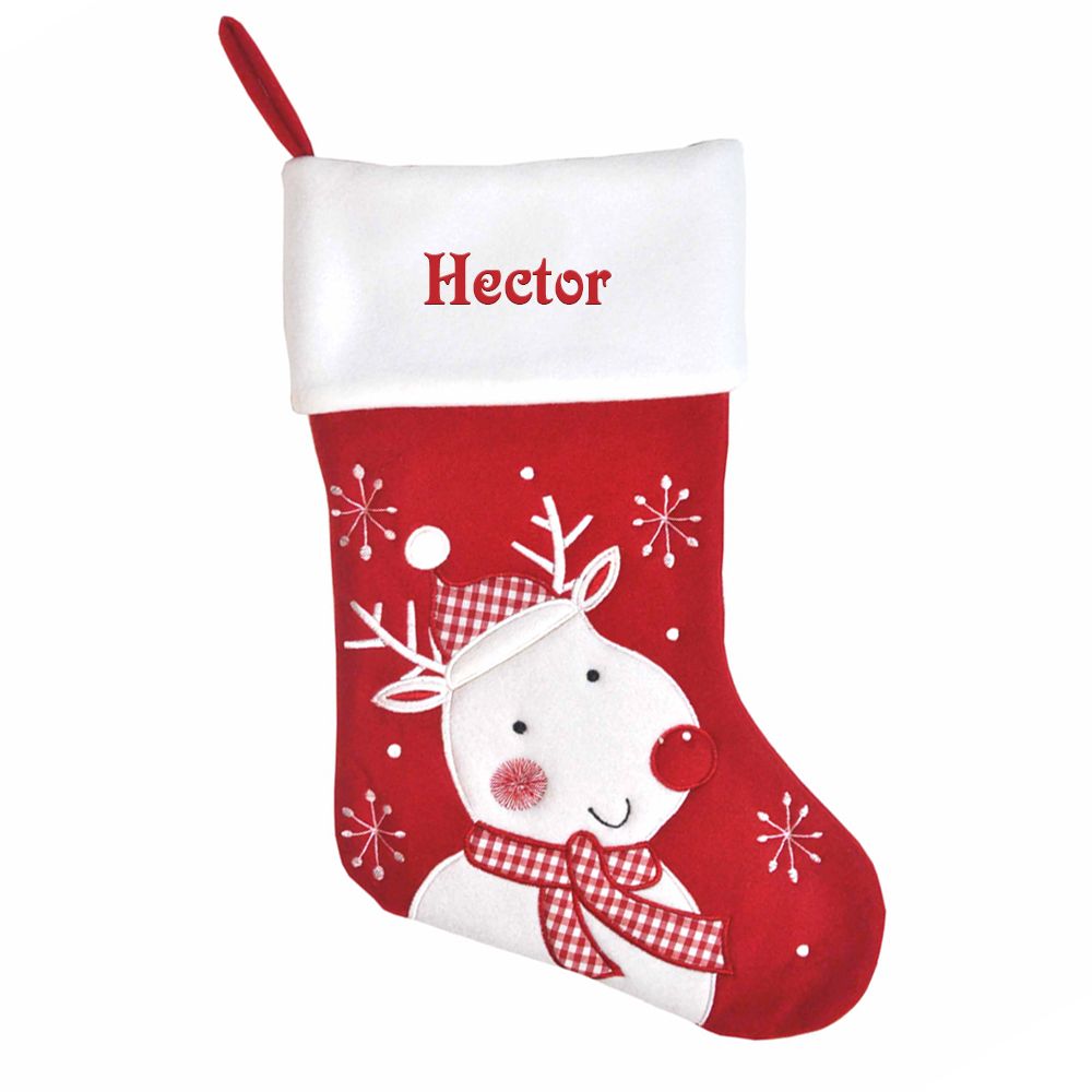 Chaussette de Noël rouge en feutrine personnalisée /bottesdenoel