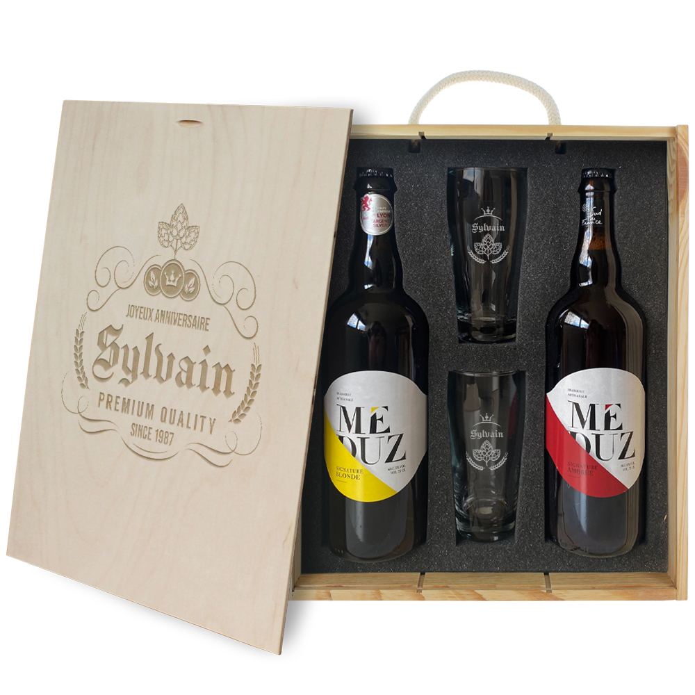 Coffret à bière personnalisé 4 pièces Label