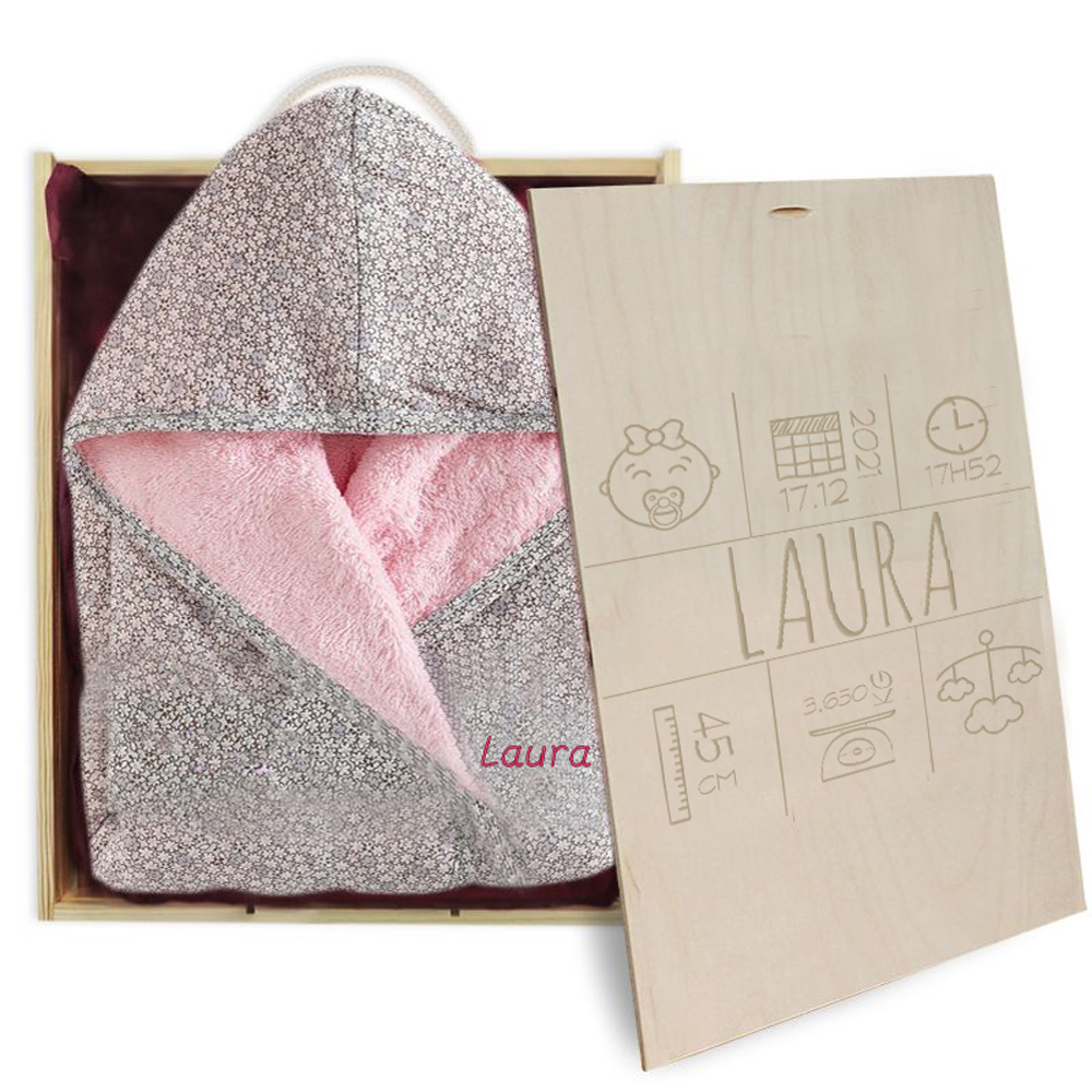 Coffret Cadeau Naissance Avec Peignoir Personnalise