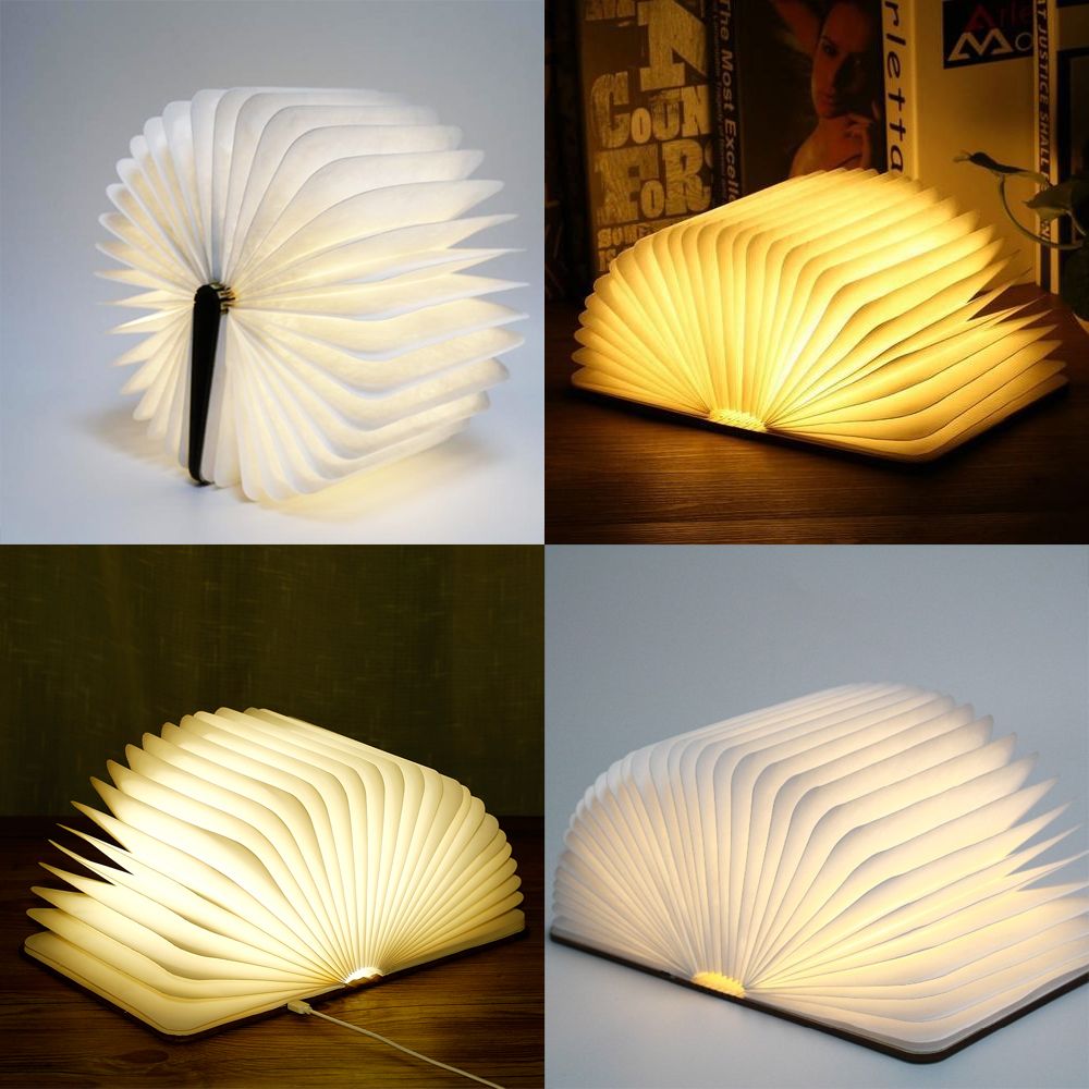 Lampe livre LED en bois gravée design Maman