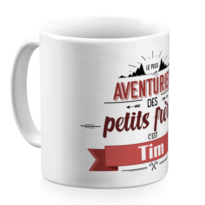 Mug sublimation intérieur Rouge anse coeur 330ml