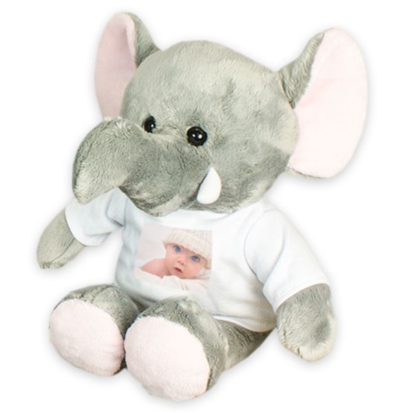 Peluche animal avec t-shirt personnalisable Prénom et Photo · Cadeau  naissance bébé · Grenouille