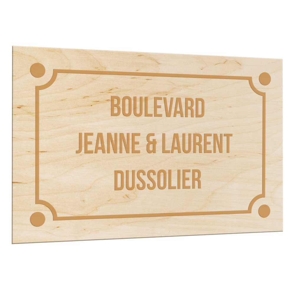 Plaque numéro de maison en bois et acrylique personnalisable