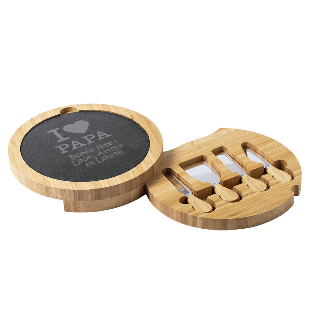 Coffret Cadeau Noël Plateau à Fromage en Bois, Ensemble de Couteaux à  Plateau de Charcuterie et Plateau de Fruits Ronde, Coffret Cadeau  Personnalisé pour Femme/Maitresse, Anniversaire, Noël, Mariage : :  Cuisine et