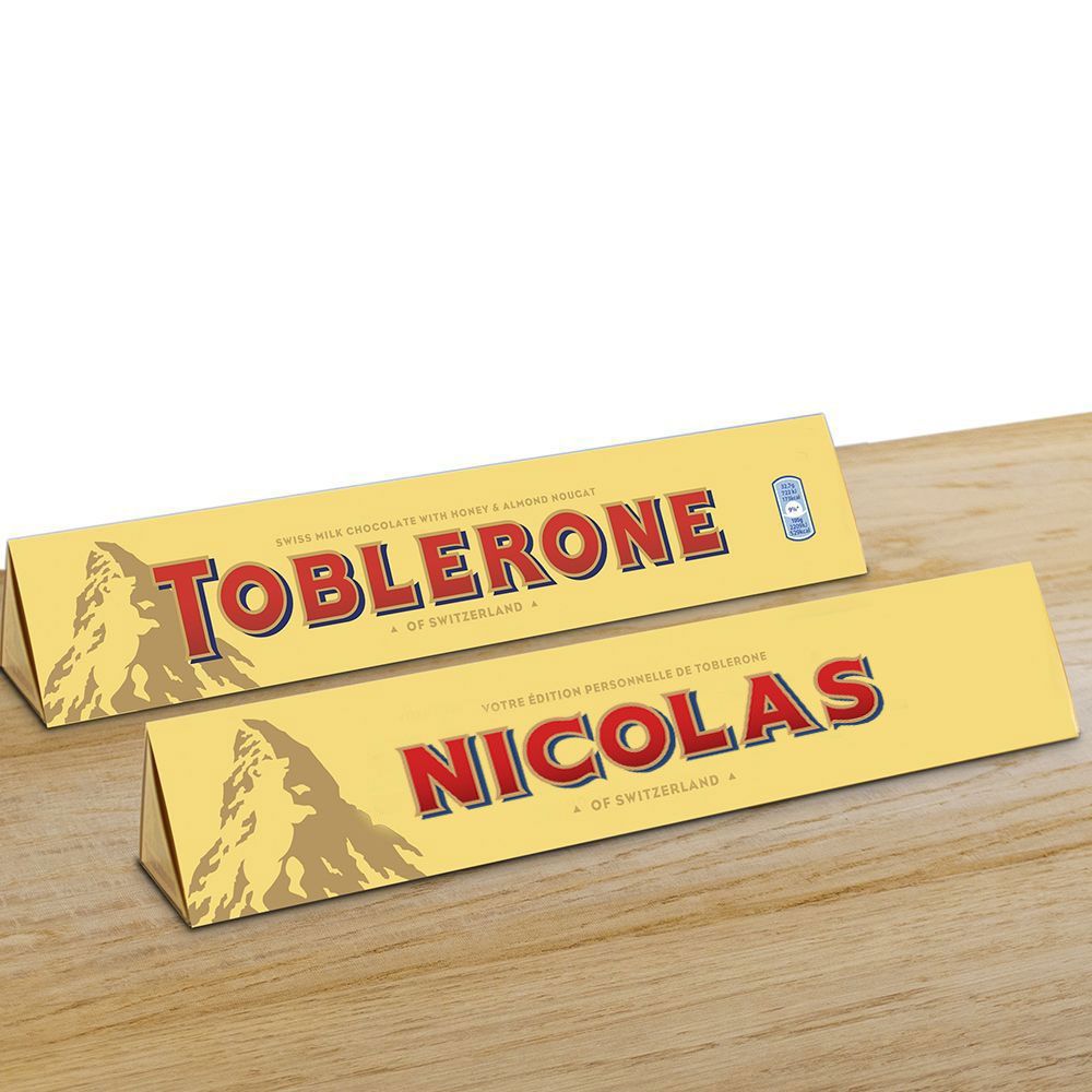 Barre de Toblerone® 360gr personnalisé avec prénom ou texte