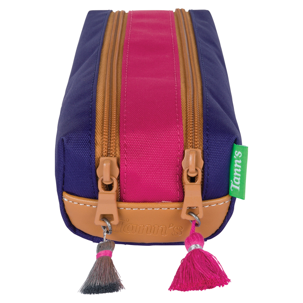 Trousse Tann's duo fuchsia violet brodée avec prénom